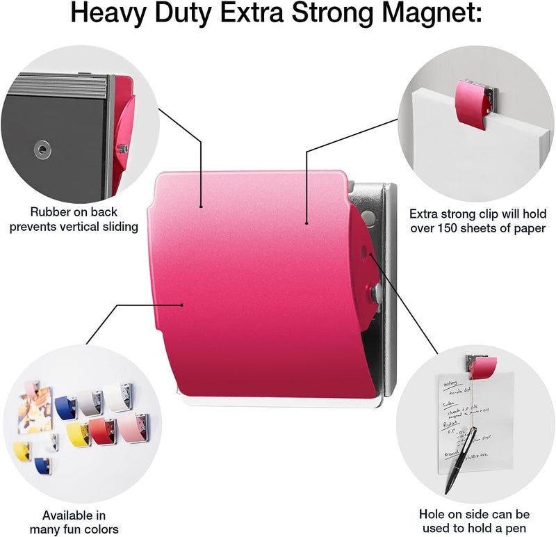 PLUS(ãƒ—ãƒ©ã‚¹) Extra Strong Magnetic Clips, Large 3-Pack, Red - Image 3